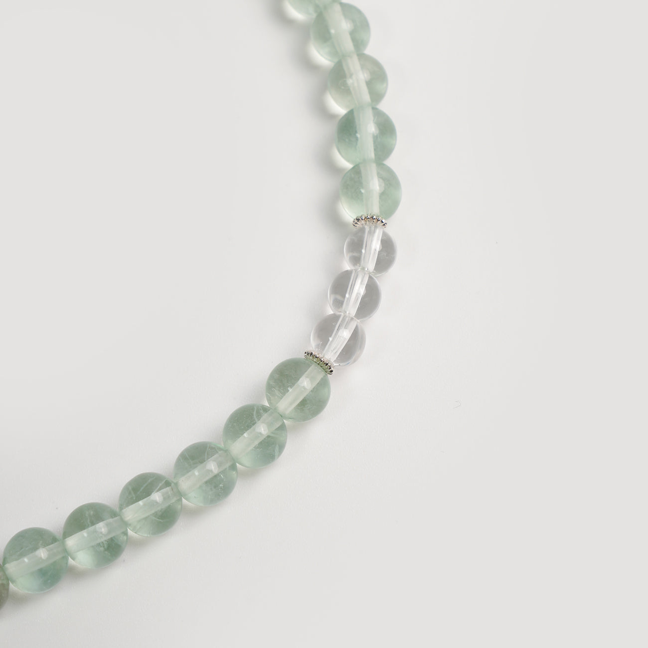 Tranquil Green Fluorite Double-Layer Bracelet | Rare Green Fluorite Paired with Clear Quartz for Elegance and Spirituality