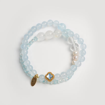 Bold Blue Gem-Confidence Aquamarine Energy Bracelet