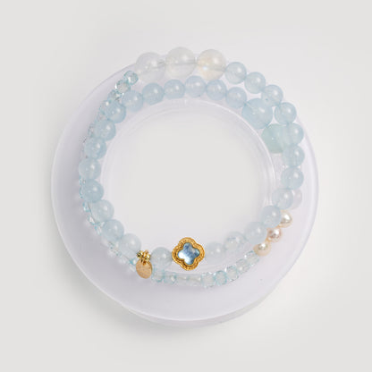 Bold Blue Gem-Confidence Aquamarine Energy Bracelet